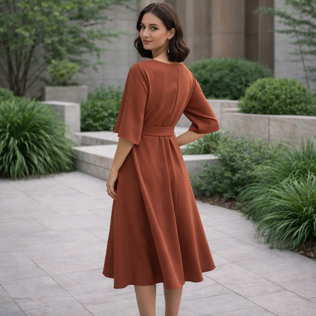 Paulien Elegant Midi Dress | Belted & Timeless Style