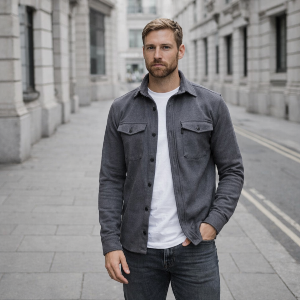Men's Overshirt | Button-Up, Long Sleeve Jacket | Stylish, Versatile