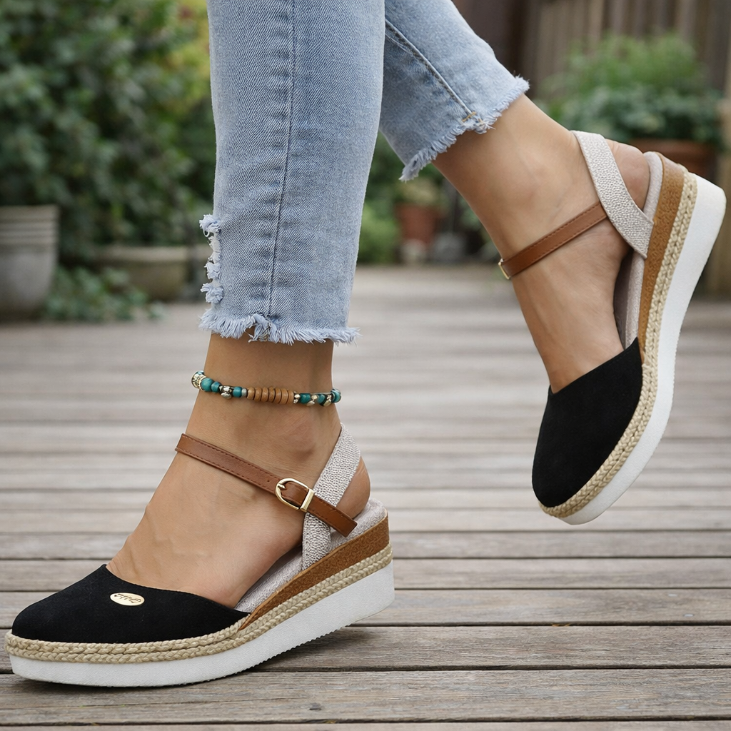 Wedge Sandals Espadrille Wide Fit Comfortable Low Platform