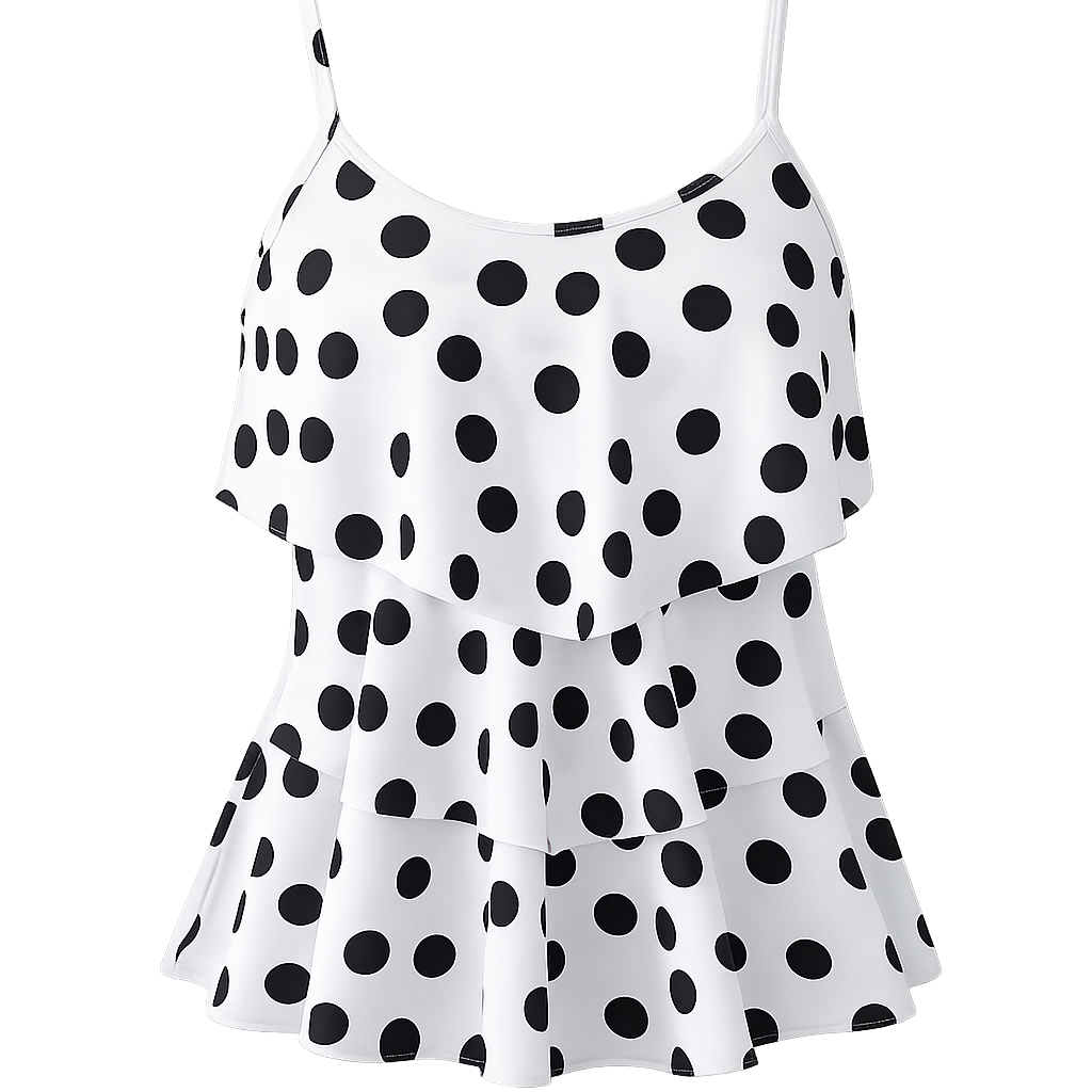 Tank Top | Women, Casual Style | Polka Dot, Ruffle Detail