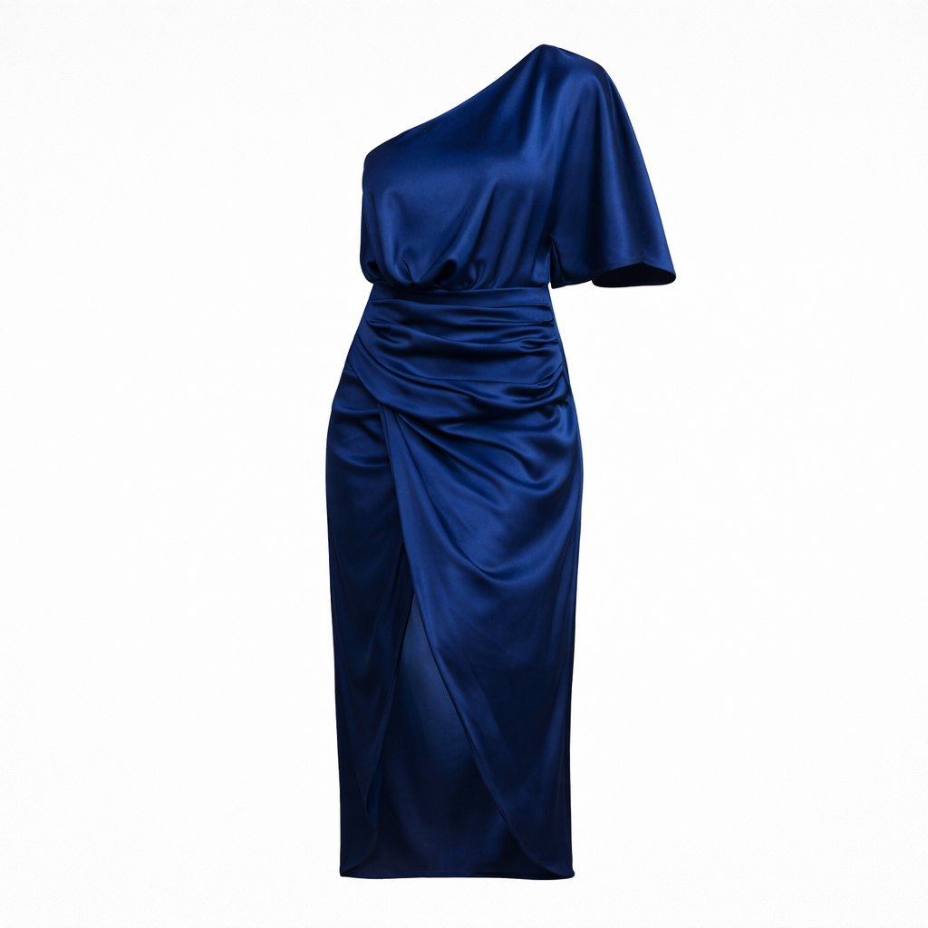 Silk Dress | Evening Elegance and Party Wear | Asymmetrical Design