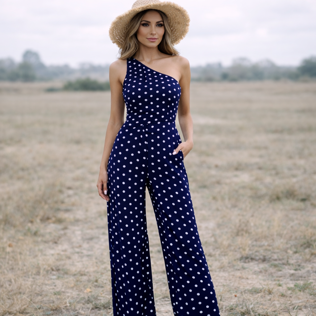 Polka Dot Dress | Asymmetrical Design | Lightweight Fabric