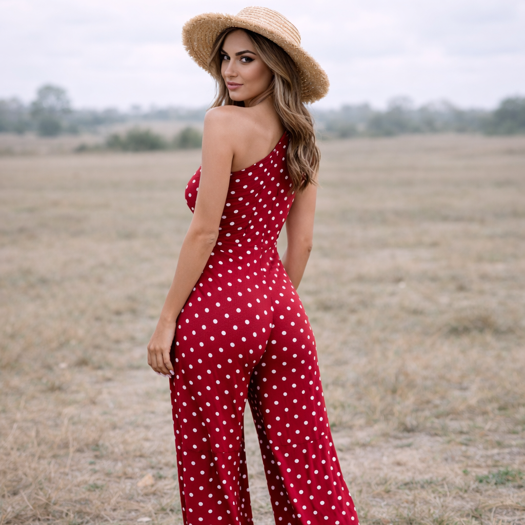 Polka Dot Dress | Asymmetrical Design | Lightweight Fabric