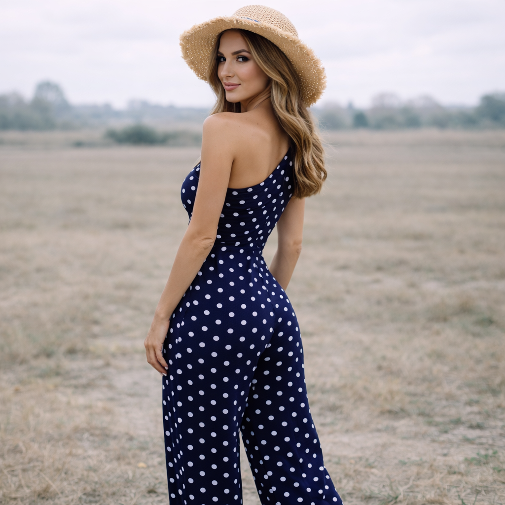 Polka Dot Dress | Asymmetrical Design | Lightweight Fabric