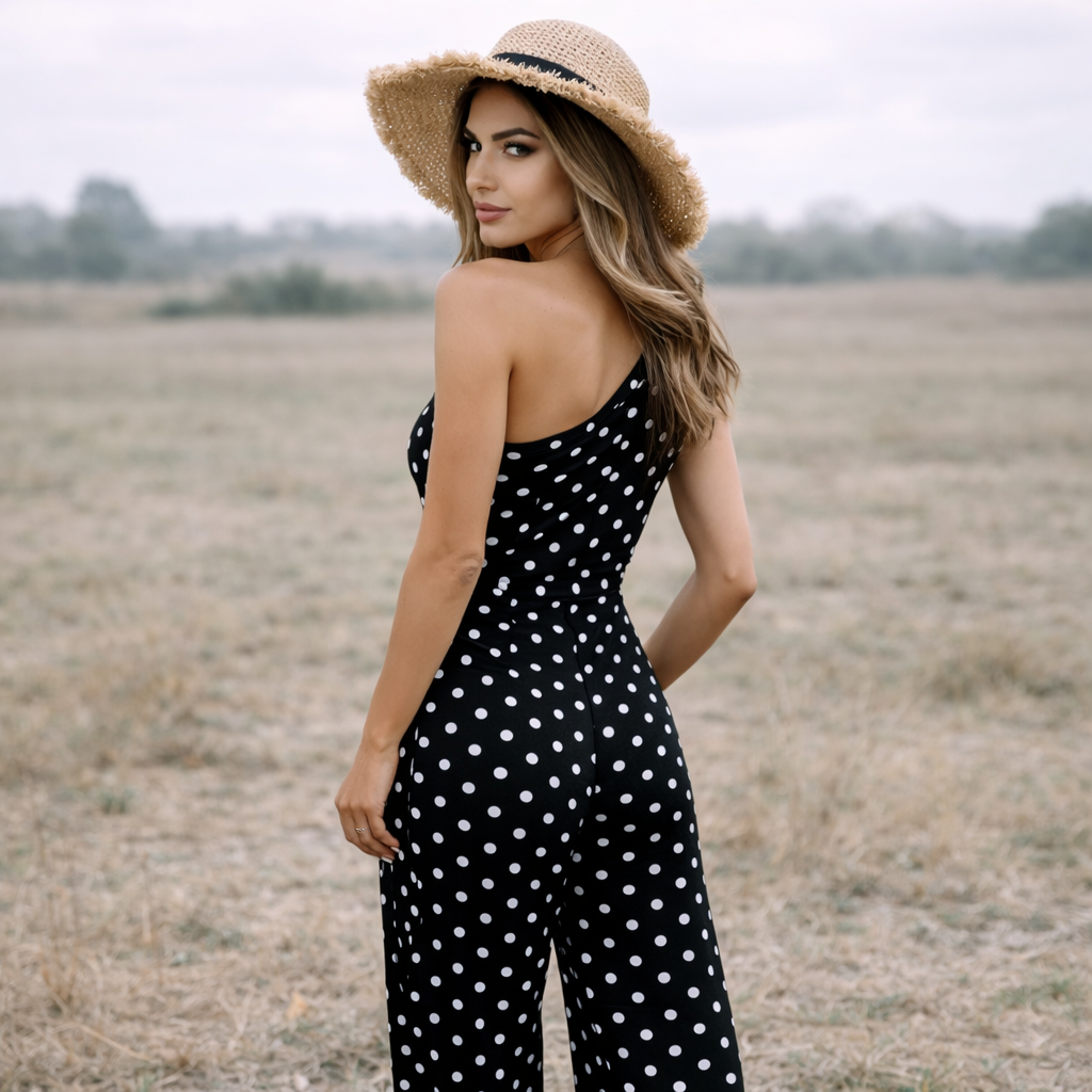Polka Dot Dress | Asymmetrical Design | Lightweight Fabric