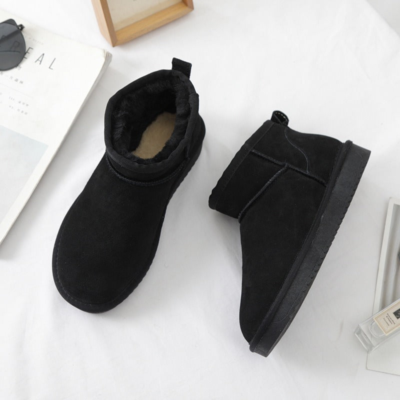 Sheepskin Boots | Women's Suede Ankle Boots | Warm Winter Footwear
