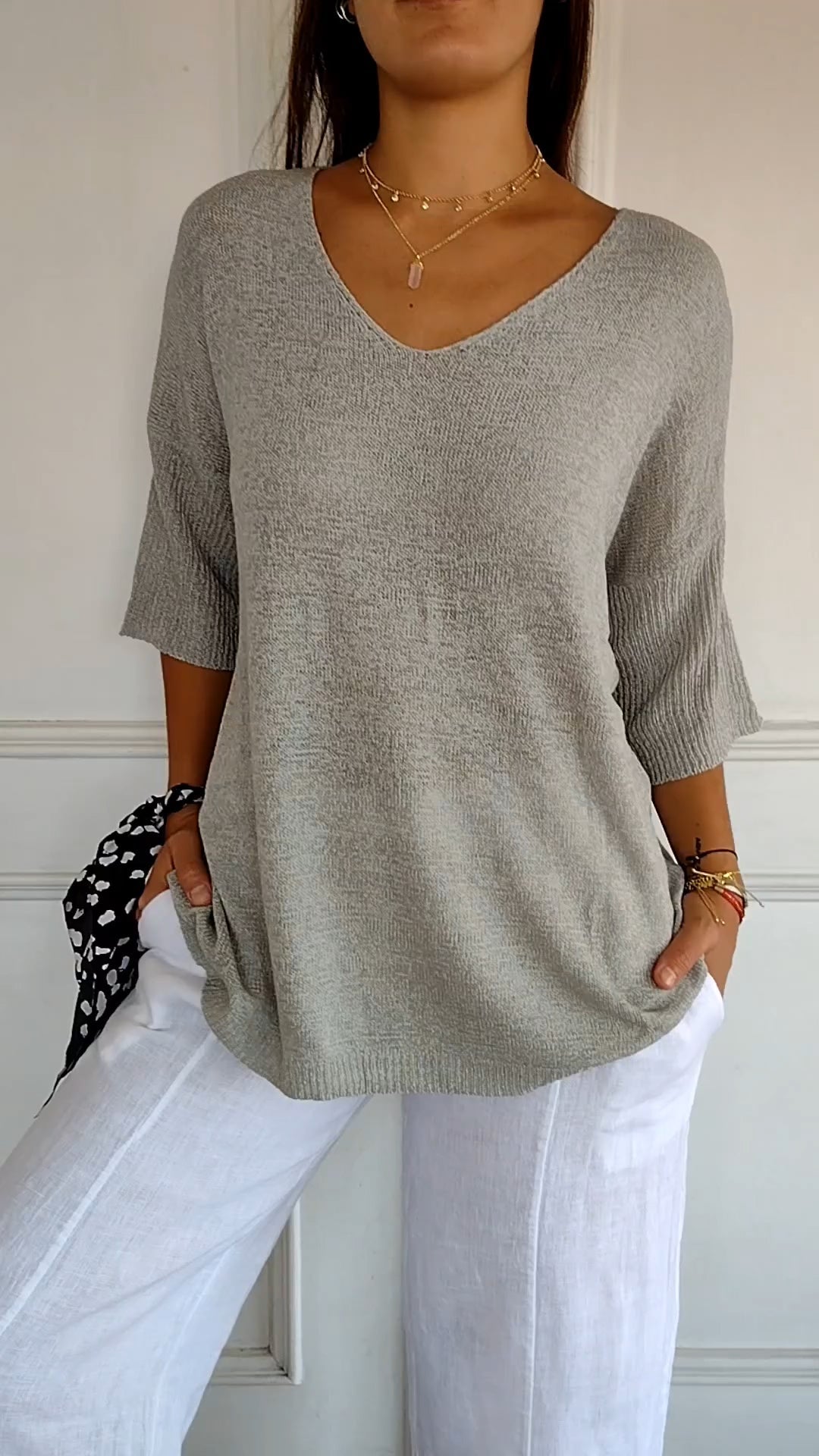 Women's Sweater | V-Neck, Long Sleeve | Breathable Knit