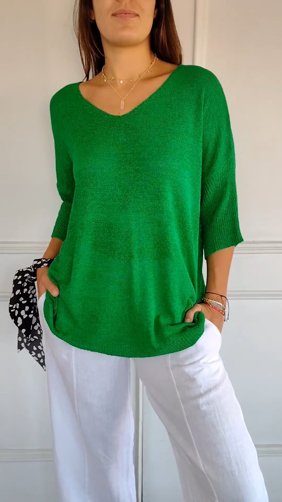 Women's Sweater | V-Neck, Long Sleeve | Breathable Knit