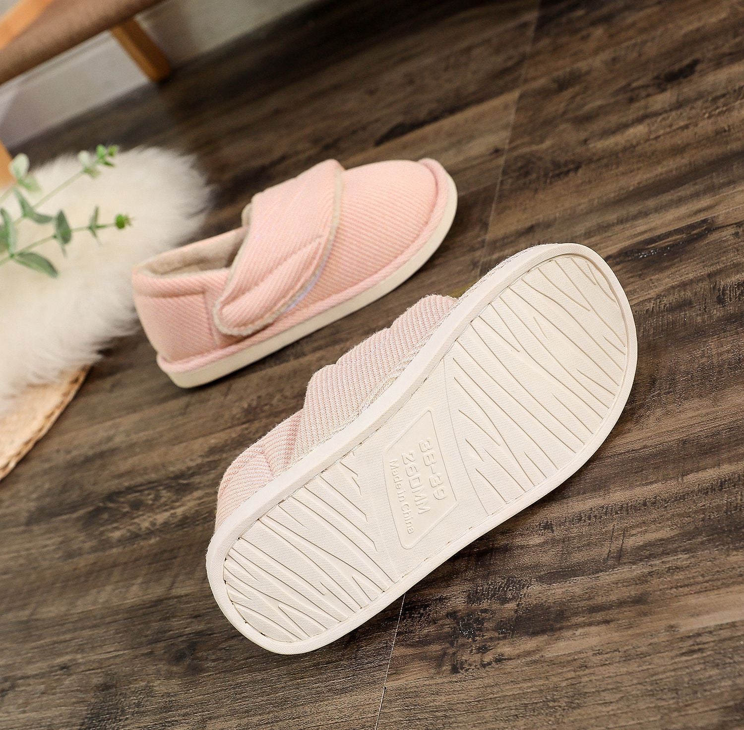 Memory Foam Slippers | Adjustable Velcro, All Season | Large Sizes