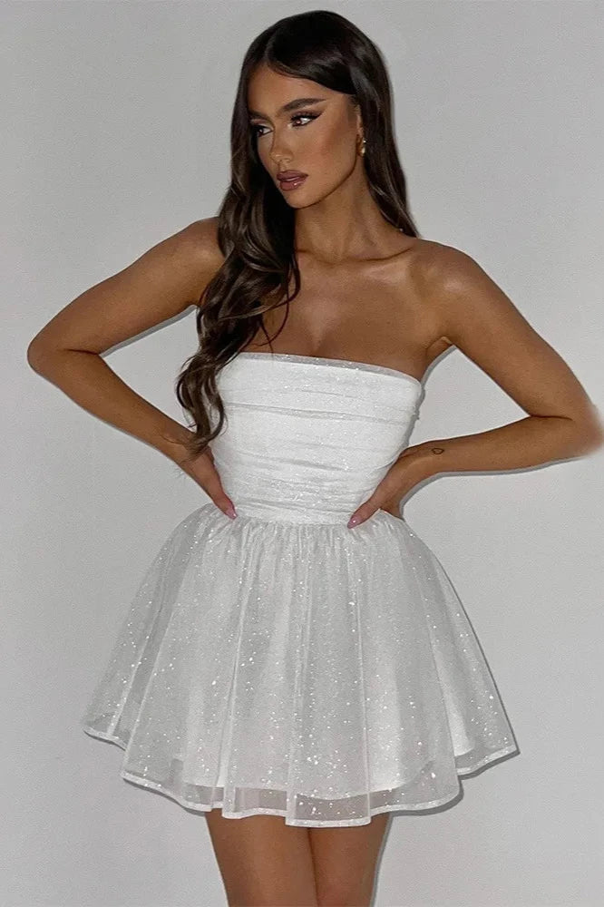 Prom Dress | Strapless, Sweetheart Neck, Sequin | Glitter Formal Wear