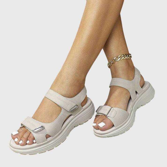 Women's orthopedic sandals with contoured footbed and arch support