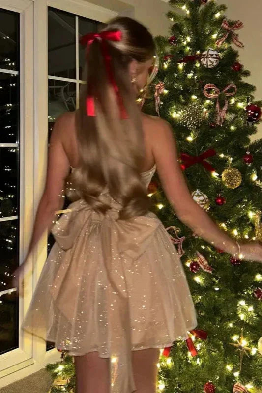Prom Dress | Strapless, Sweetheart Neck, Sequin | Glitter Formal Wear