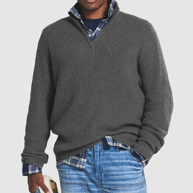 Men’s Slim Fit Zip-Up Business Casual Sweater