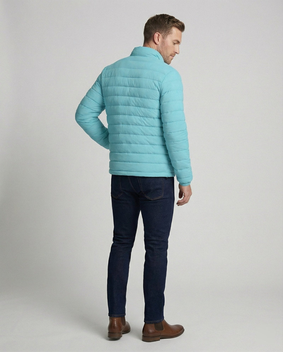 Men Puffer Jacket Stand Collar
