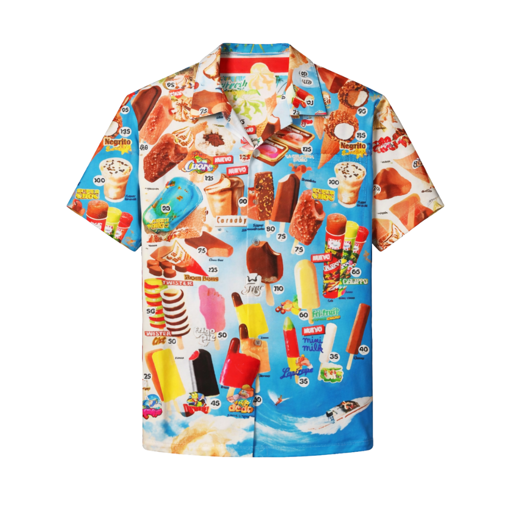 Ice Cream Polo Shirt for Men | Short Sleeve, Button-Up | Fun, Casual