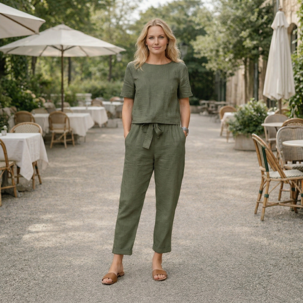 Women's Linen Set | Comfortable Blouse & Pants