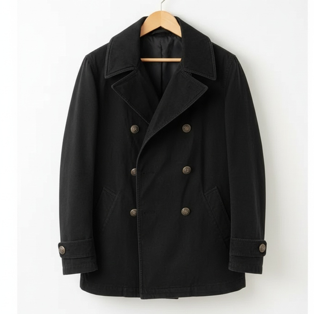 Men's Wool Blend Jacket | Double Breasted, Warm | Large Sizes