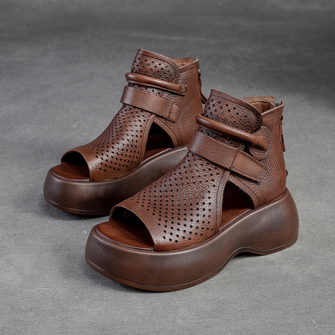 Women's Orthopedic Sandals | Leather, Brown Black Beige