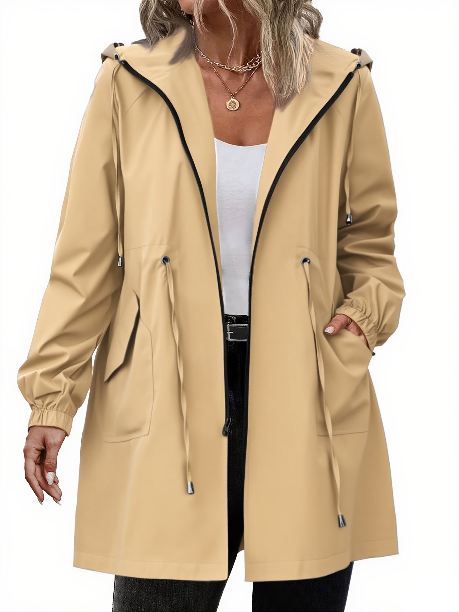 Women's Rain Jacket | Plus Size, Hooded | Lightweight Windproof