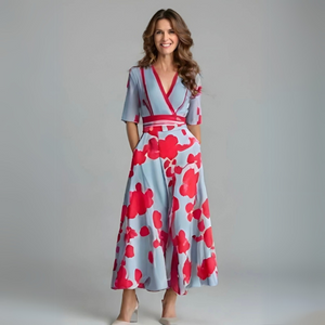 Floral Wrap Summer Dress | Flattering Fit, V-Neckline | S-2XL