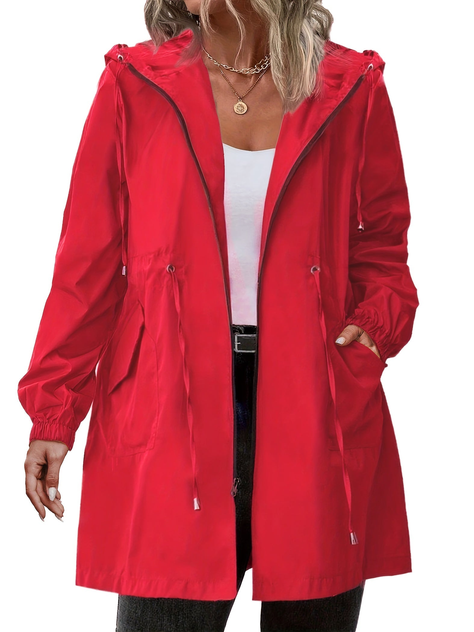 Women's Rain Jacket | Plus Size, Hooded | Lightweight Windproof