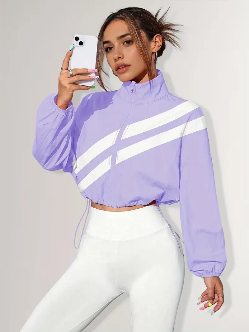 Women's Track Jacket | Oversized Streetwear, Light Blue