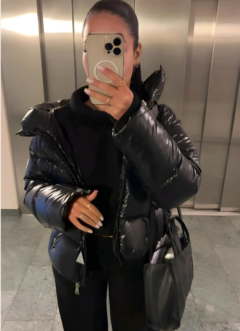 Women slim fit insulated puffer jacket lightweight winter coat