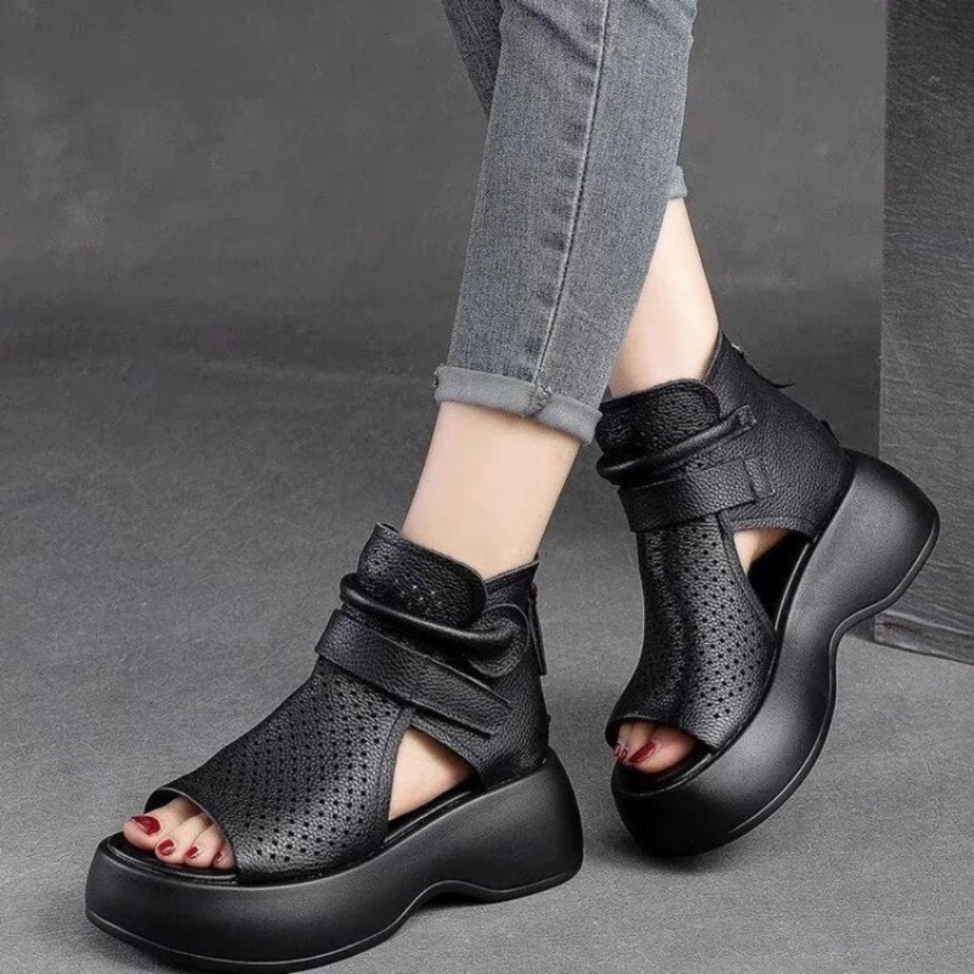 Women's Orthopedic Sandals | Leather, Brown Black Beige