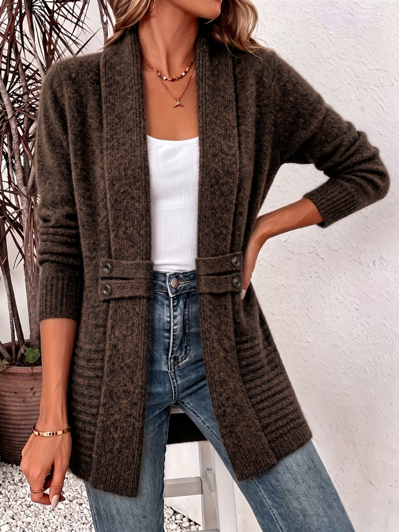 Women's Cardigan | Open Style, Soft Knit | Long Sleeves