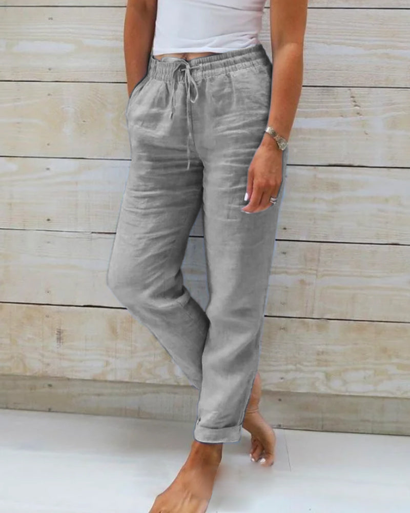 Women stretchy lightweight pants flexible fit comfortable everyday wear
