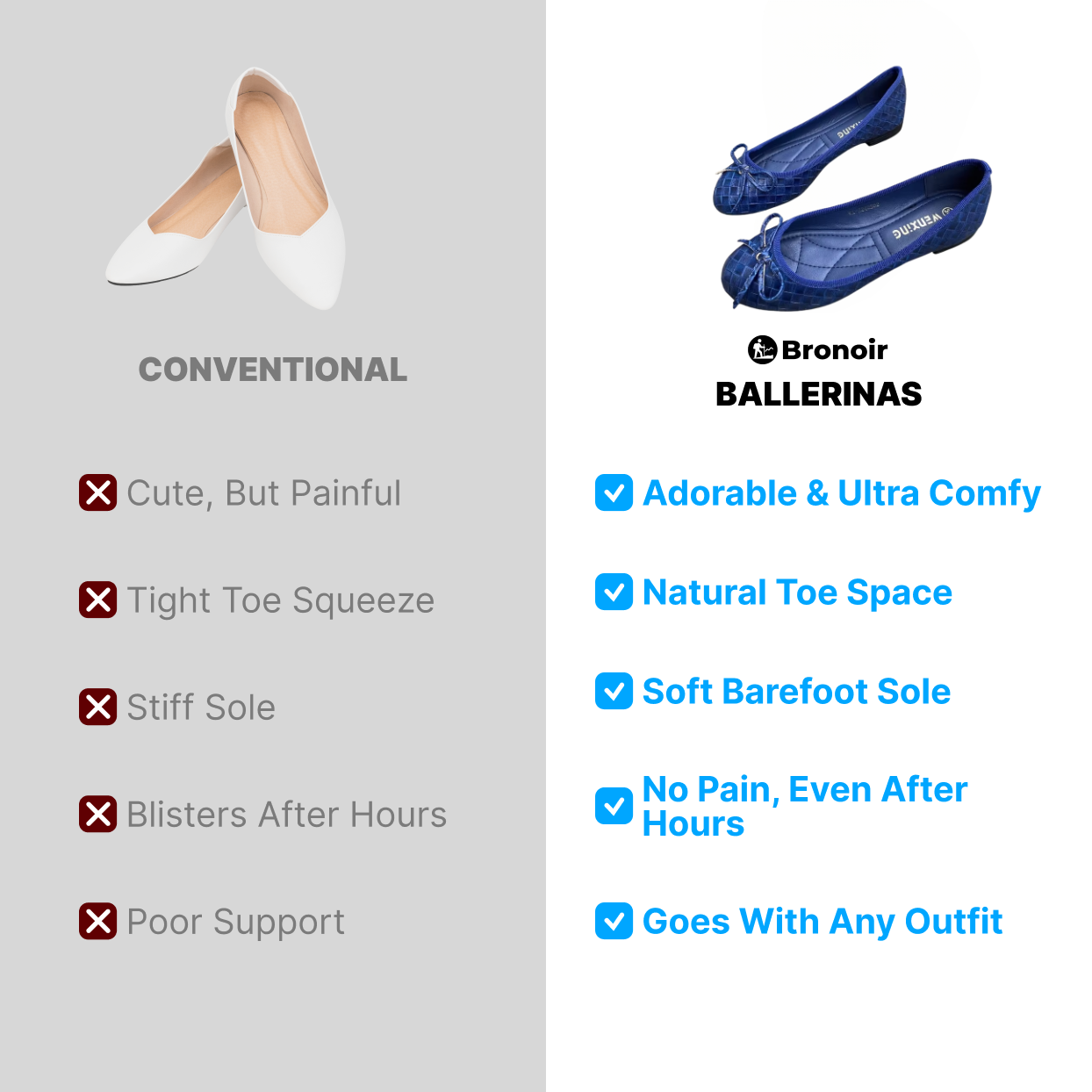 Ballerina Flats | Women's Barefoot Shoes, Supportive Daily Wear