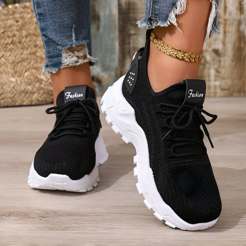 Orthopedic comfort sneakers lightweight breathable knit upper cushioned sole