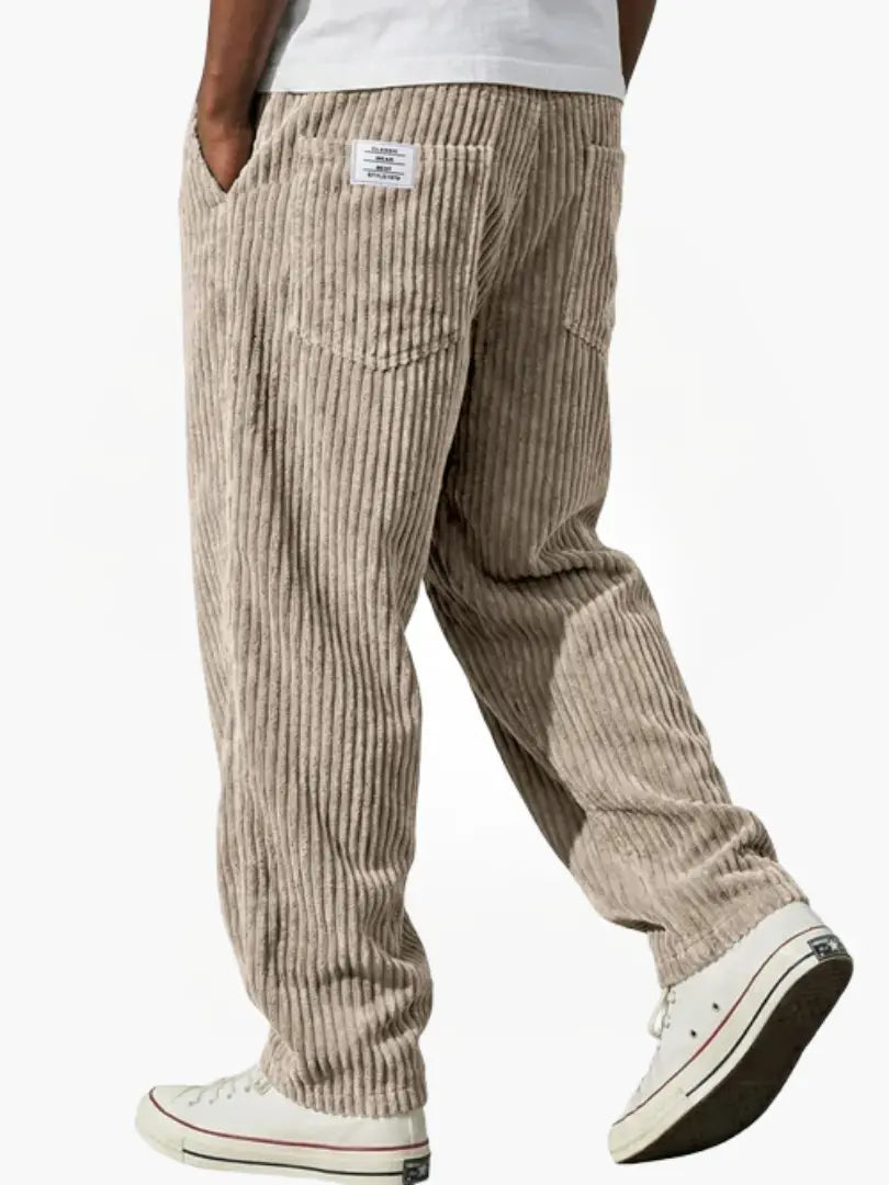 Men corduroy drawstring pants relaxed fit in multiple colours