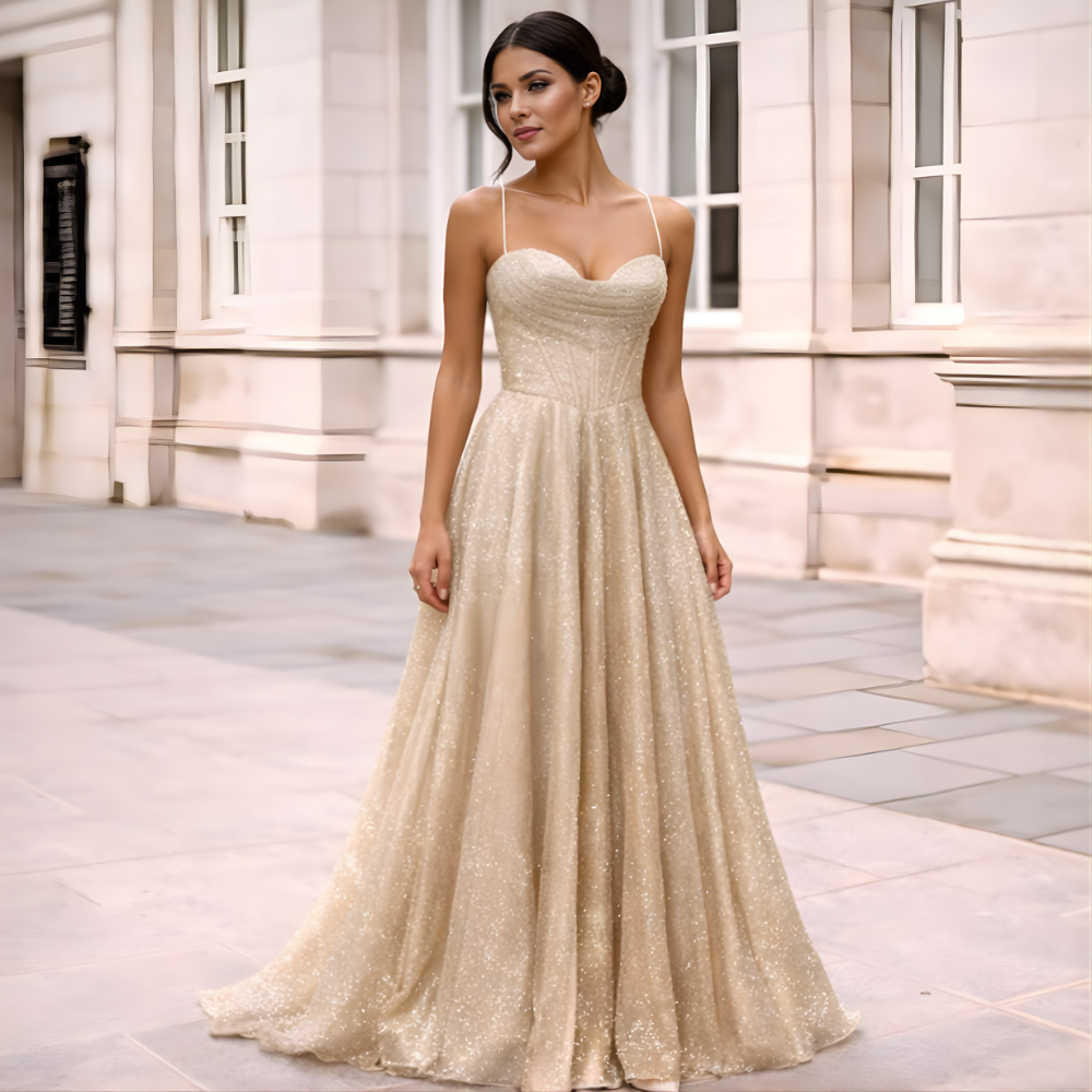 Satin Maxi Dress | Open Back, Long Sleeves | Elegant Evening Look