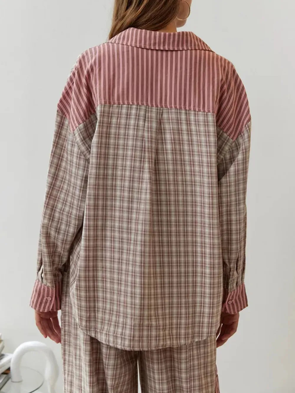 Pajama Set | Women Striped Two Piece Set | Soft Cozy
