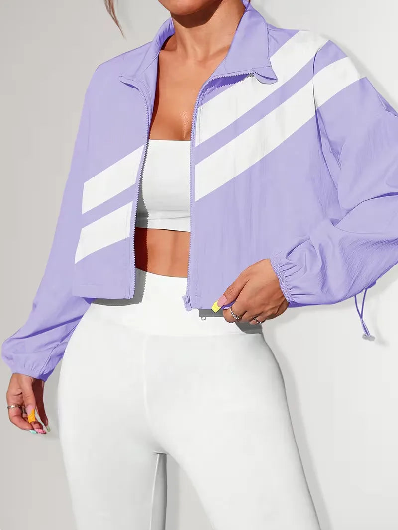 Women's Track Jacket | Oversized Streetwear, Light Blue
