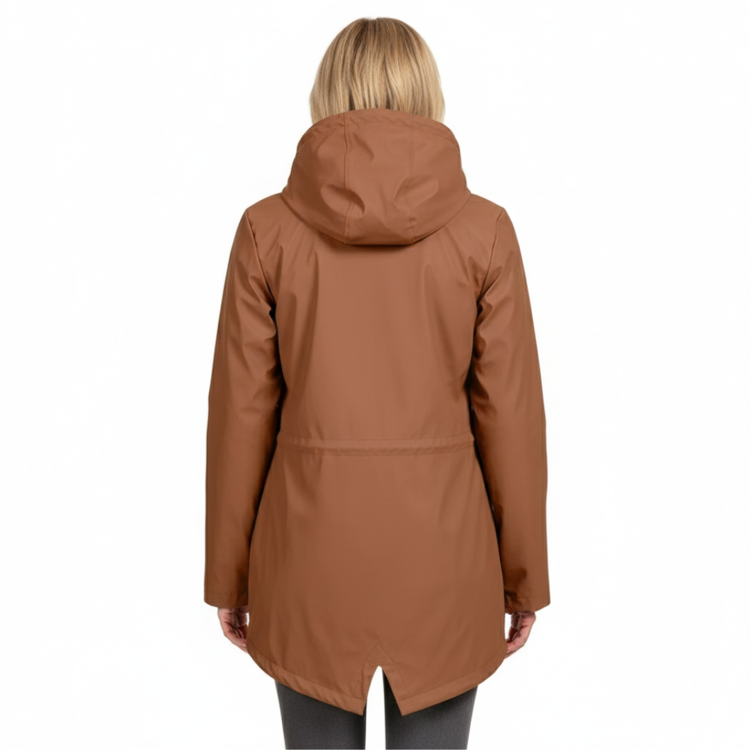 Women waterproof fleece lined jacket with adjustable hooded design