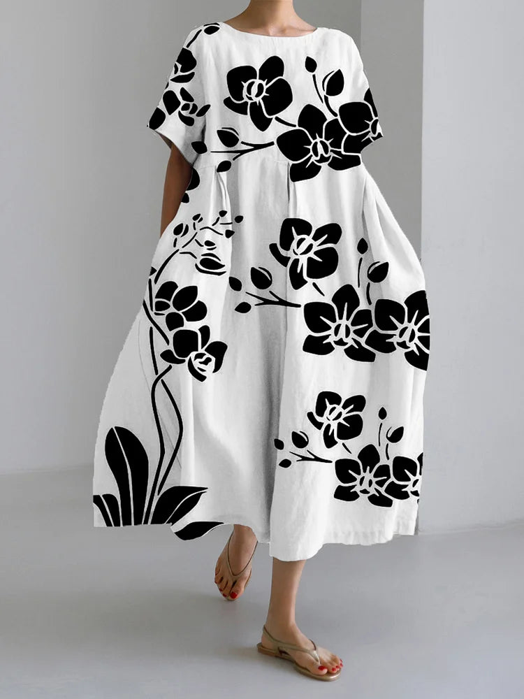 Floral Wrap Summer Dress | White, Flowing Silhouette | Comfort