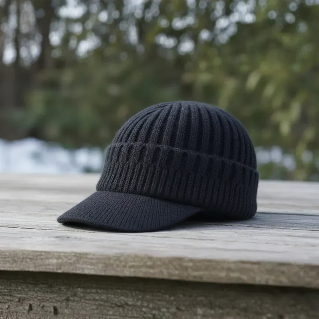 Everything winter knit visor cap with ribbed texture and structured front brim