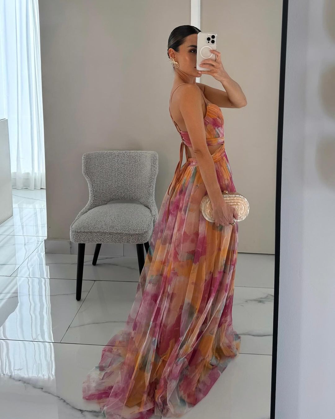 Maxi Evening Dress | Floral Print, Elegant Style | Formal Wear