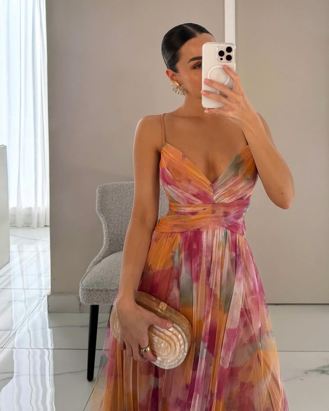 Maxi Evening Dress | Floral Print, Elegant Style | Formal Wear