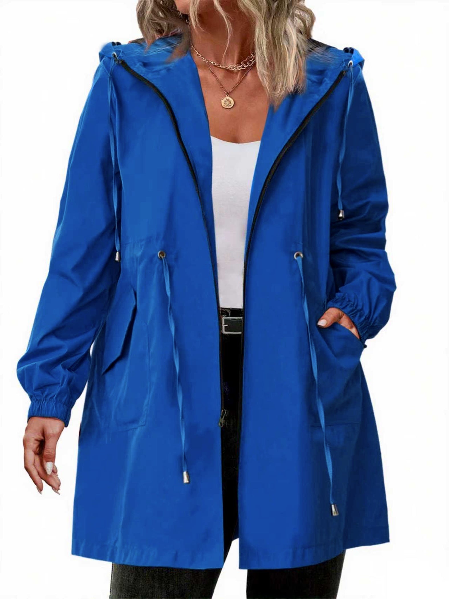 Women's Rain Jacket | Plus Size, Hooded | Lightweight Windproof