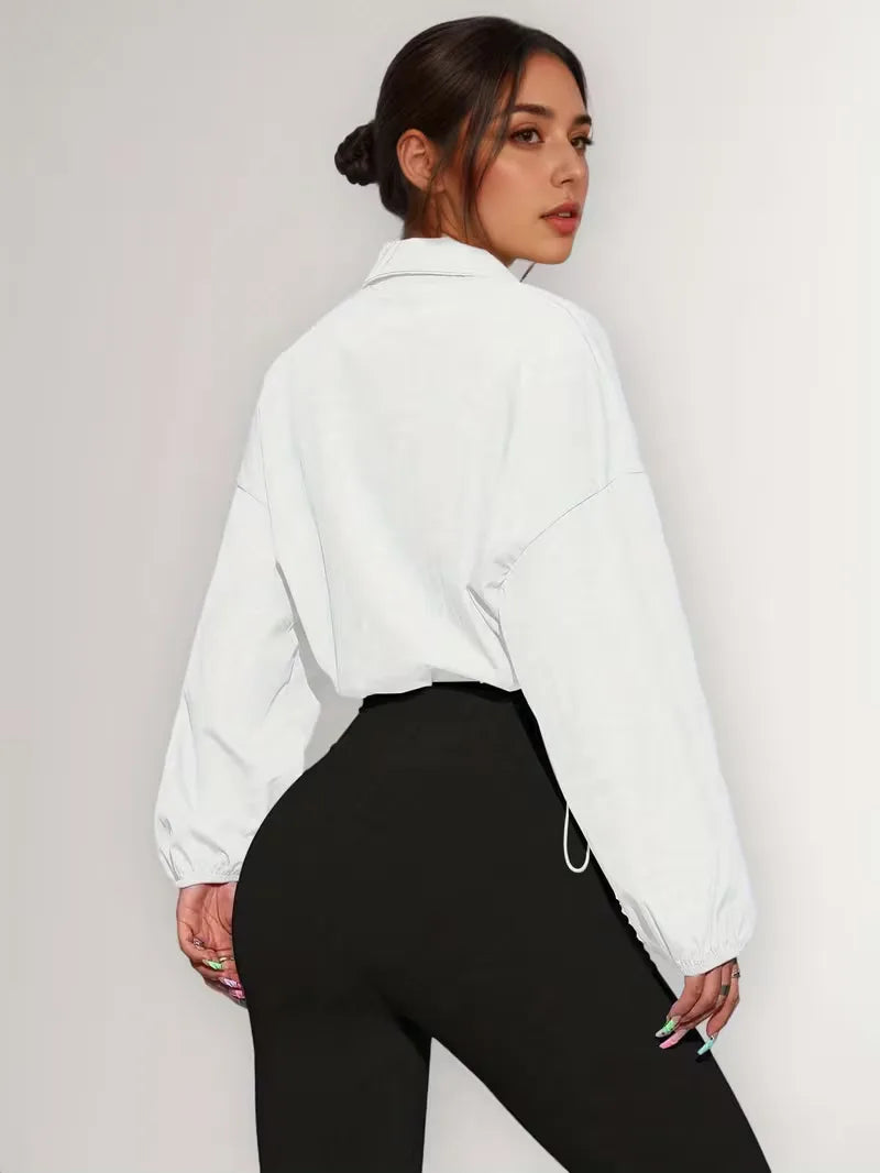 Women's Track Jacket | Oversized Streetwear, Light Blue