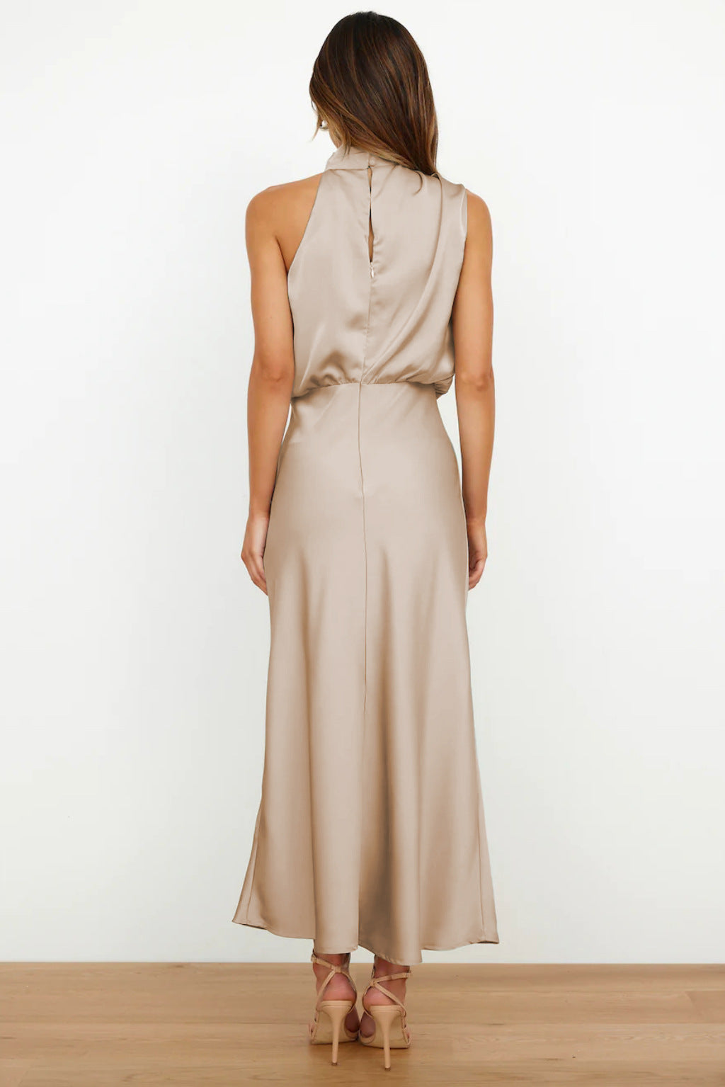 Evening Dress | Halter Satin Dress | Women's Formal Wear