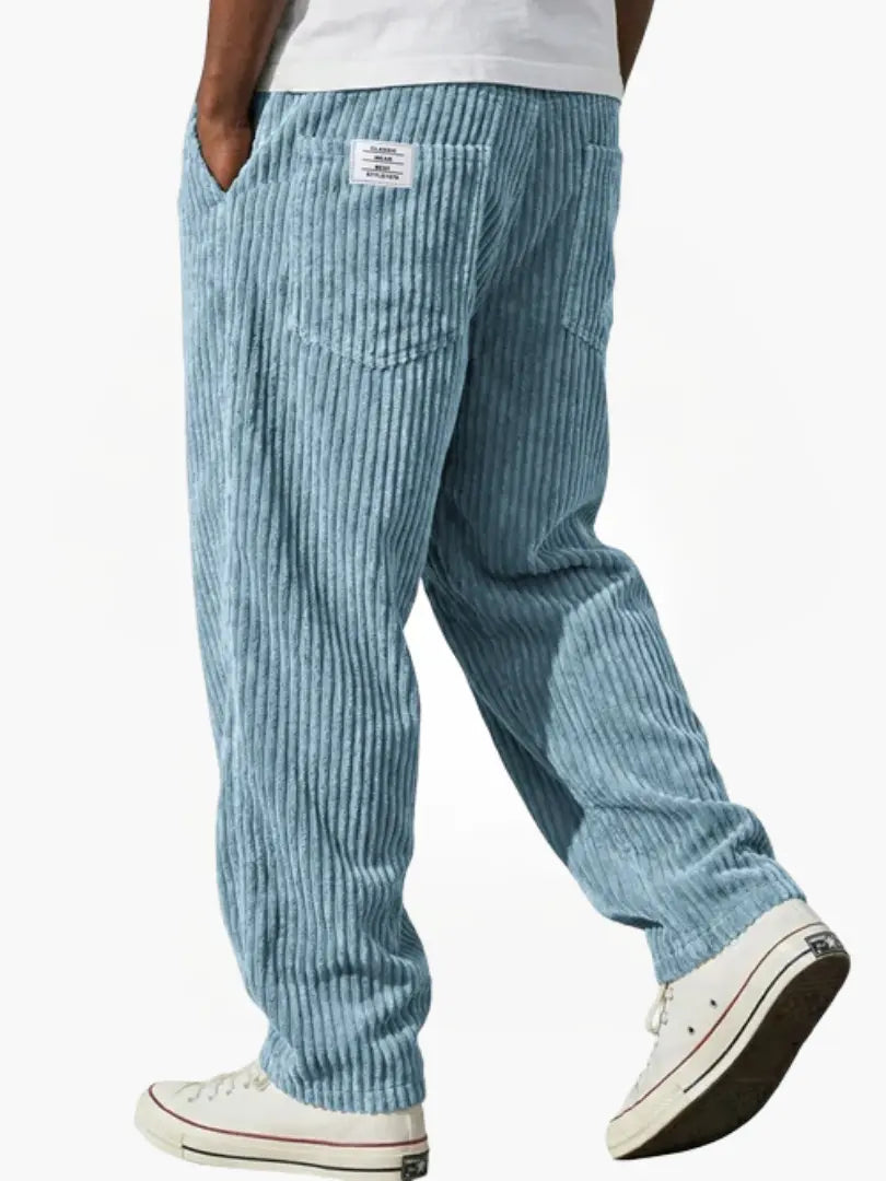 Men corduroy drawstring pants relaxed fit in multiple colours
