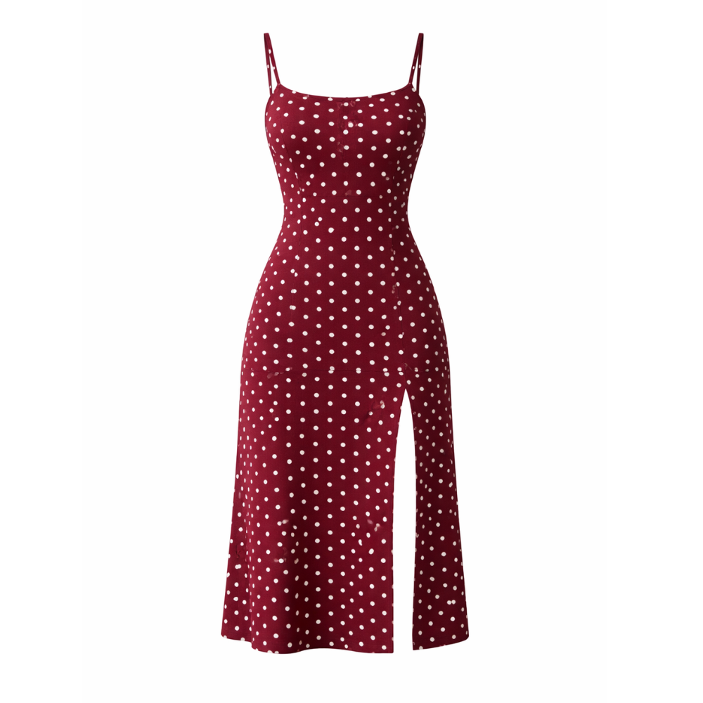 Midi Dress Polka Dot Retro Style Elegant Look for Women