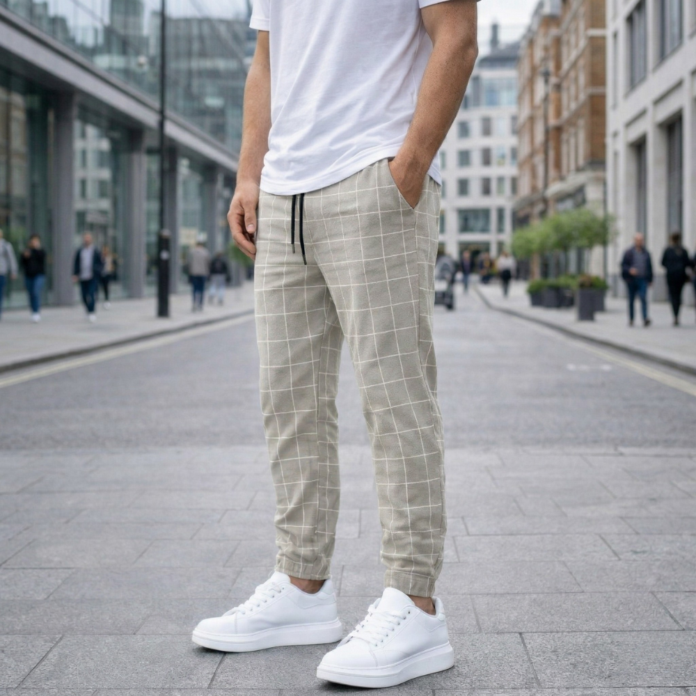 Men's Checkered Jogger Pants | Comfort Casual Style | Relaxed, Trendy