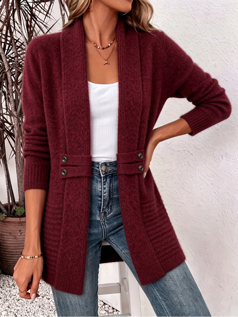 Women's Cardigan | Open Style, Soft Knit | Long Sleeves