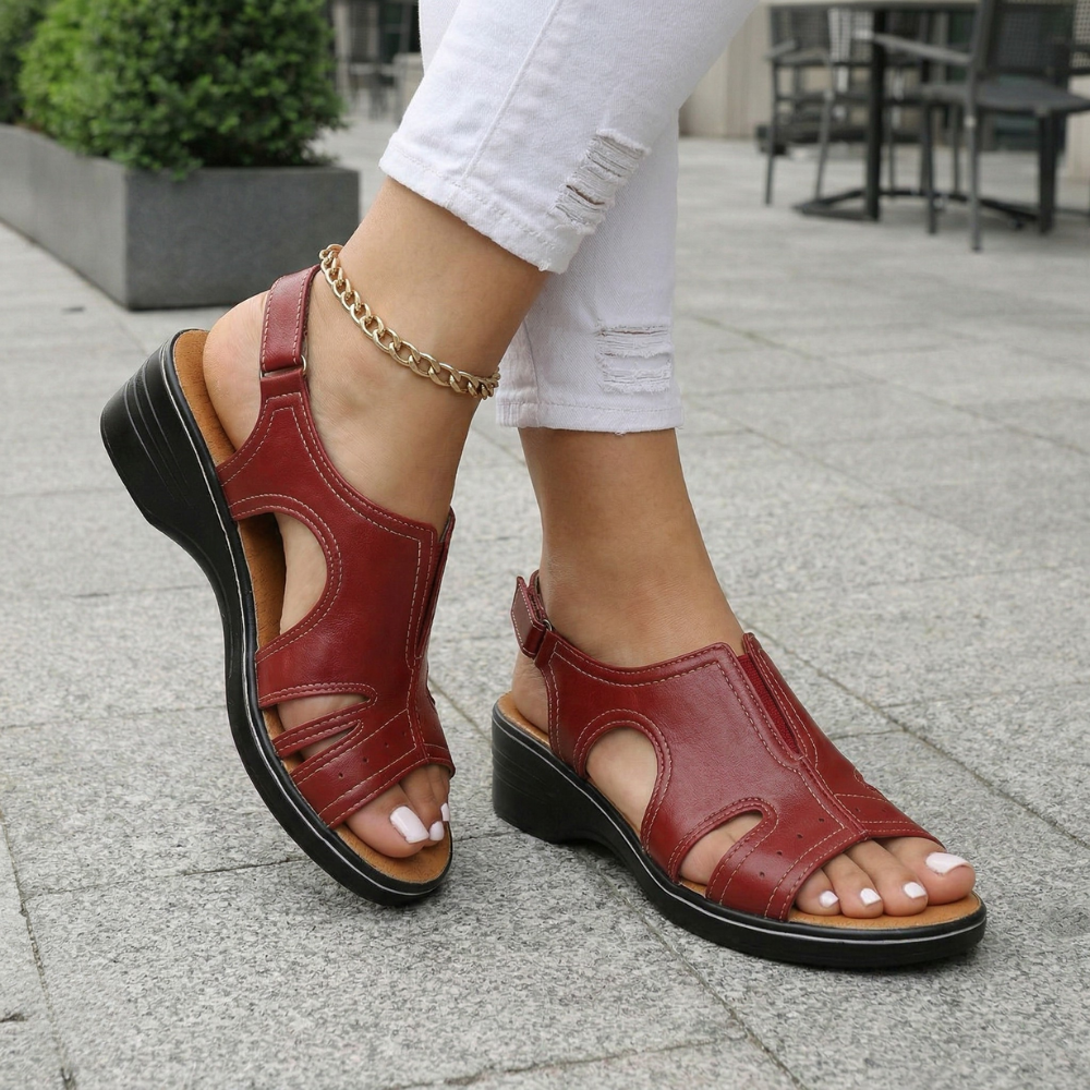 Women's Orthopedic Leather Sandals | Comfortable Arch Support
