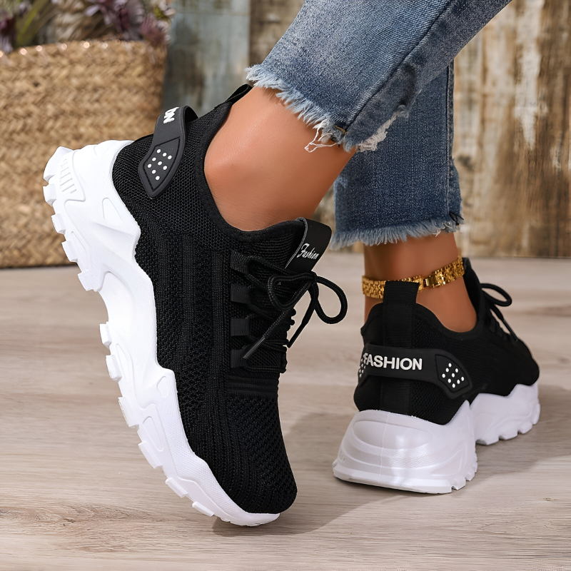 Orthopedic comfort sneakers lightweight breathable knit upper cushioned sole